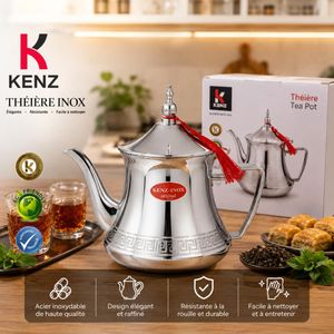 Kenz Théière en Acier Inoxydable 48 OZ, HV-521/48