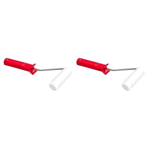 Mini Rouleau de Peinture - Microfibre - Application Facile - Blanc / Rouge 100 X 15 X 6 Mm - Lot de 2