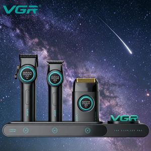VGR Kit de tondeuse 3 en 1 pack salon pour cheveux et barbe de haute qualité 9000 tr/min  
