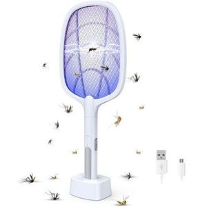 Raquette anti-moustiques électrique, 2500V, avec lampe UV,