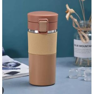 Lamacom Mug thermos isotherme Haute qualité - Beau design - 420 ML - Gris & noir