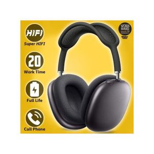 Casque HIFI Stéréo Bluetooth 5.0 avec micro pour appels et Musique,Noir+Sticker