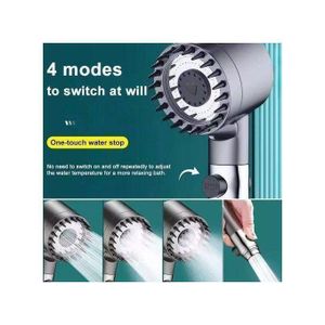 Pommeau Douche Turbo Filtrant Gris – Jet Puissant et Relaxant