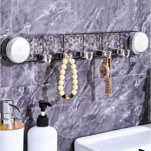 خطافات حائط بتصميم كريستال مع شفط، خطاف شفاف قابل لإعادة الاستخدام ذاتي اللصق، 5 في 1 مقاوم للماء، للحمام والمطبخ والمكتب