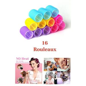 Bigoudis. Lot de 16 Bigoudis auto agrippant en velcro.Couleurs Aléatoires. 
