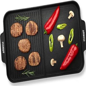 Amboss Plaque de cuisson pour barbecue électrique plancha en granit titane avec gaz