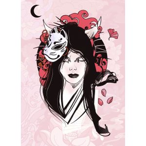 Kitsune woman  Poster Chambre Haute Qualité