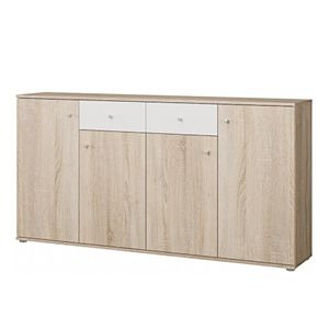 Kitea Commode Primo 4Po+2Tir - Chêne&Blanc