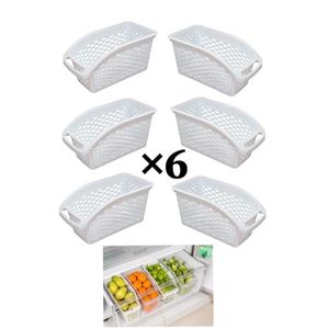 Paniers de rangement réfrigérateur. Set de 6 Paniers avec poignée.30Cm×16Cm×14,5Cm.