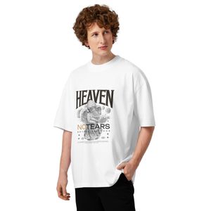 ECHO "Heaven No Tears" Graphic T-Shirt – Premium White Oversized