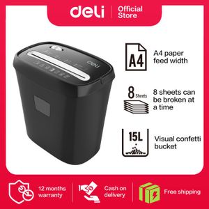 Deli destructeur de documents professionnel (CD / cartes de crédit / papier)  à prix pas cher