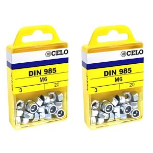 Celo Écrou Autobloquant - Zingue+Nylon - Fixation Sécurisée - M6 Lot de 2