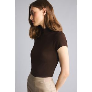 Defacto T-shirt à demi-col montant et manches courtes Coupe slim