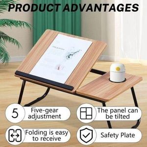 Table de Bureau Portable pour Ordinateur avec Porte-Boisson pour lit et Voyage