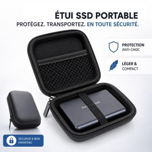 Étui Rigide pour Disque Dur Externe HDD SSD 2,5 Pouces – Housse de Protection Antichoc avec Fermeture Éclair