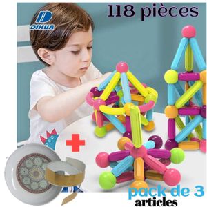 25-42pcs Magnétique Bâtons de construction Blocs Jouets, aimant Bâtons de  construction éducatifs Empilage Jouets Set pour enfants Adulte -t