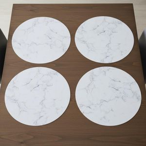 Lot de 4 Sets de Table Ronds Marbre Ø38cm