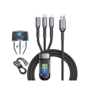 Câble Charge Rapide 3-en-1 100W USB-C / Lightning / Micro USB