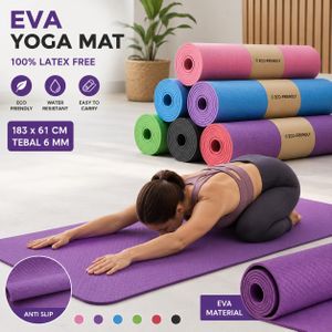 Tapis de Yoga EVA Antidérapant 183 × 61 cm – Épaisseur 6 mm – Confort & Fitness