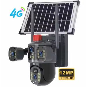 Caméra Solaire Triple 4G – 12 Mégapixels avec 2 Mini Projecteurs