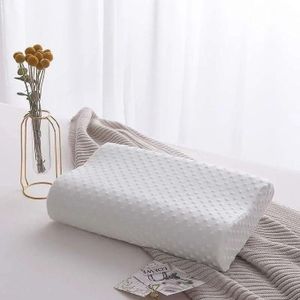 Oreiller médical ergonomique en latex, oreiller à mémoire de forme, coussin orthopédique de soutien pour le cou et la tête, oreiller thérapeutique anti-douleur cervicale, confort sommeil, 50x30 cm