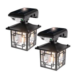 Pack 2X Lampes Solaires LED Extérieures – Détecteur de Mouvement, Recharge Solaire, Installation Facile, Style Lanterne 