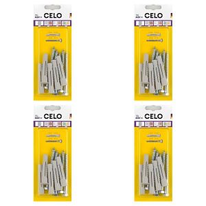 Celo Lot de 4 - Chevilles et Vis pour Fixation Murale - Kit Polyvalent pour Divers Matériaux - Usage Domestique et Professionnel - MZK 10