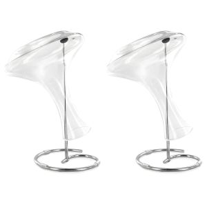 Séchoir à Carafe - Métal Chromé - Support de Séchage Stable pour Verres et Carafes - Argenté - Lot de 2
