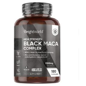 WeightWorld Black Maca Complexe Maca Noire et Gin_seng Panax 5550mg - 180 Capsules origine Angleterre UK