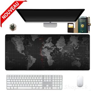 Tapis de Souris Gaming XXL Carte du Monde – Grand Tapis de Bureau Étanche 90×40 cm