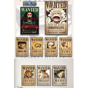 9 Poster Wanted anime manga Onee Piecee style Poster Chambre A4 avec poster cadeau 