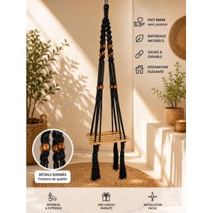 suspension porte-plante en macramé
