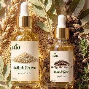 Bio Ensemble Huile de sesame 50 ml et Huile de ricin 30 ml qualité premium
