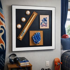 Tableau 3D Baseball de Luxe – Objets Réels (100x100 cm)