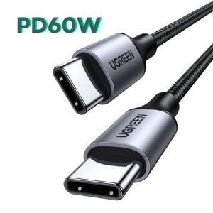 Ugreen 60W  USB Type C to USB Type C PD Fast Charging Braid cable 3A Max 1m - Transfer 480Mbps Max For Laptops-Tablet-phones