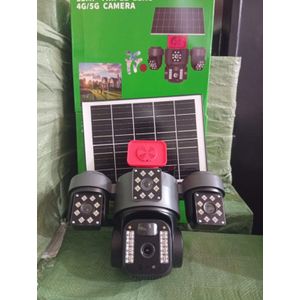 Caméra de surveillance PTZ extérieure sans fil 4G carte SIM avec panneau solaire et audio PIR