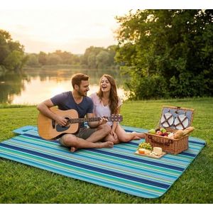 Grande couverture de plage adaptée aux pique-niques résistante au sable et à l'eau pour usage intérieur et extérieur légère facile à transporter idéale pour le camping les voyages et les parcs motif et couleur aléatoire 100x146cm 