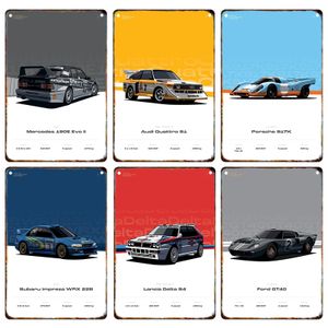 6 poster A5 Modern Car Metal Signage Tin Painting Billboard Vintage