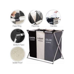 Panier à linge - Non spécifié - 3 Grilles - Pliable - Étanche - Multicolore