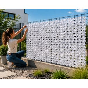 Clôture à Fleurs Artificielles 1 × 3 m – Écran d’Intimité Décoratif pour Balcon, Jardin et Terrasse