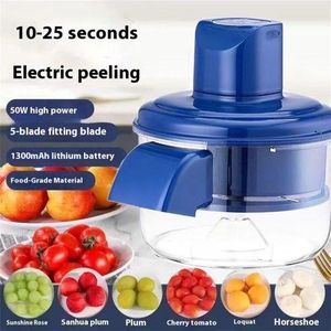 Éplucheur Automatique Fruits et Légumes Rechargeable USB – Raisins, Ail, Tomates – Sans Fil – Bleu