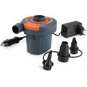 Pompe à air électrique - Portable 12V/230V - Gonflage/Dégonflage Rapide pour Matelas, Bateaux, Jouets - Gris/Orange
