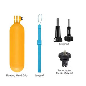 Kit de 5 accessoires pour caméra de sport en extérieur avec poignée de flottabilité compatible avec les modèles Gopro Hero 13, 12, 11, 10, 9, 8, 7, 6, 5, 4,Flottante Poignée - Jaune pour GoPro & Caméra 