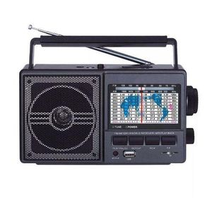 Radio Multibande Rechargeable Lecteur USB Carte TF MP3 Fm/AM/SW1-9 HT Senstivité