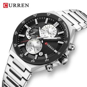 Montre Homme CURREN Chronographe  - Bracelet Acier Inox + Étanchéité 3ATM