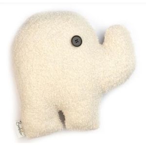 Bambidou Coussin Eléphant Bouclette Ivoire
