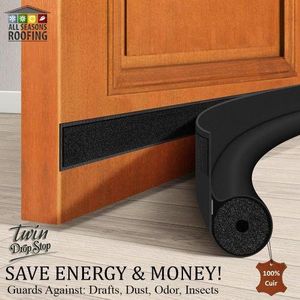 Drop Stop Butée de porte inférieure réglable réduit l'air froid, la lumière, les odeurs, Noir - 96 cm