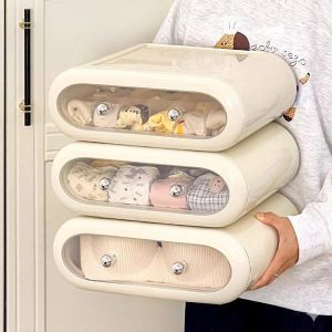 Boîte de Rangement Empilable avec Tiroir Transparent – Organisateur de Vêtements & Sous-vêtements ( 3 piéces)