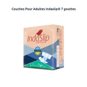 indaslip حفاضات للكبار x20 حجم L (110-150 سم) لسلس البول المتوسط إلى الشديد 7 قطرات امتصاص معتدل