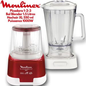 Moulinex Blender Made in France avec mini hachoir, 500W, bol de 1,25L à  prix pas cher